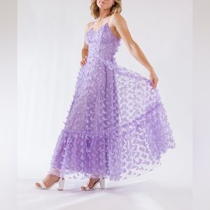 Zuri 3D Butterfly Dress in Purple